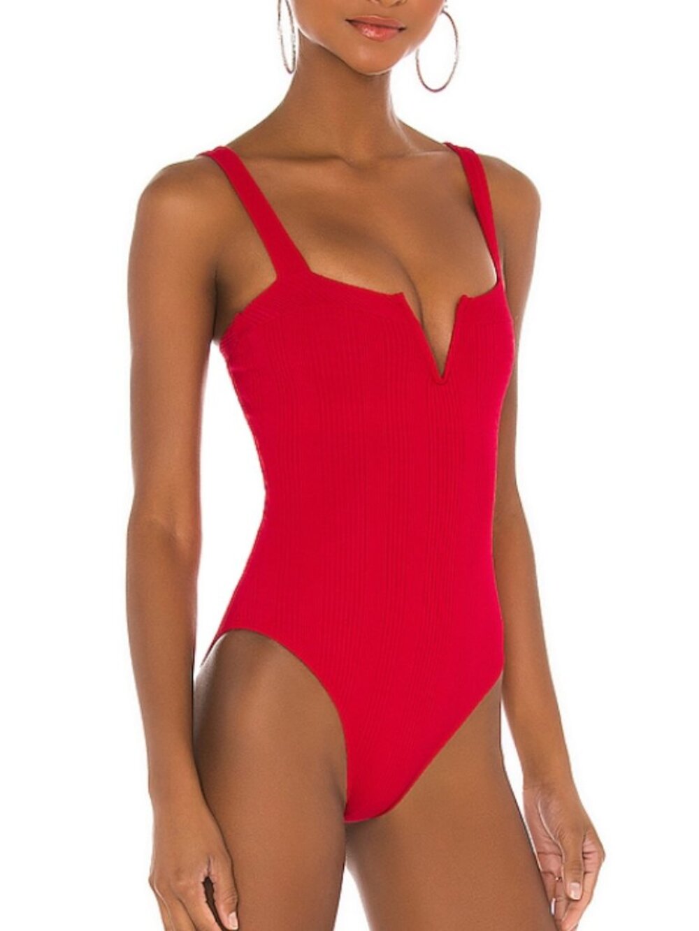 l*space Red Ribbed One-Piece Swimsuit